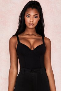 'Imani' Black Marl Soft Jersey Bodysuit