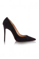 'PARIS' 4' Black Suede Pointy Toe Heels