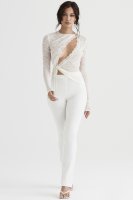 'Laurel' Ivory High Waisted Trousers