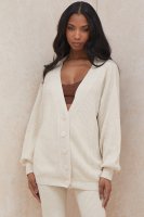 'Steffi' Cream Chunky Rib Knit Oversized Cardigan