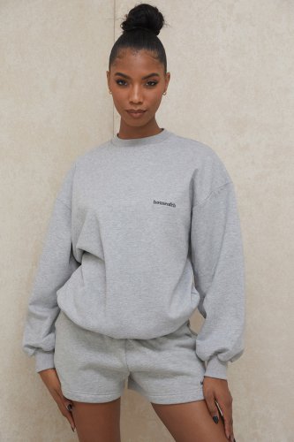 'Tommy' Grey Oversized Crewneck Sweatshirt