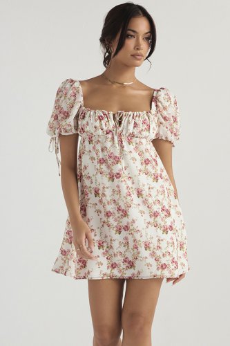 'Princess' Rose Print Mini Dress