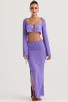 'Amalfi' Violet Cutout Maxi Skirt