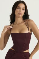 'Chantelle' Wine Satin Corset