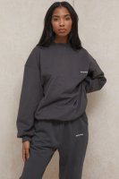 'Tommy' Charcoal Oversized Crewneck Sweatshirt