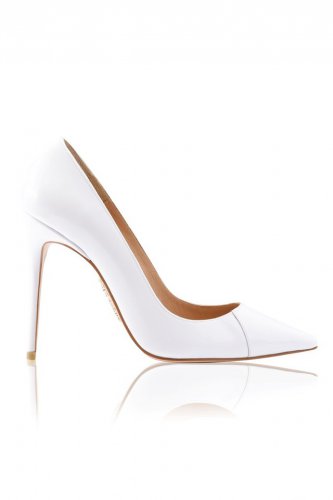 'PARIS' 4' White Patent Leather Pointy Toe Heels