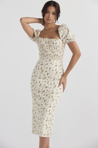 'Bellucci' Garden Print Shirred Sundress