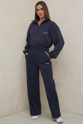 'Dina' Navy Straight Leg Sweat Pants