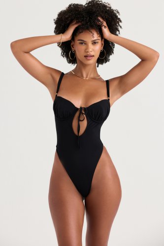 'Cannes'Black Cutout Swimsuit