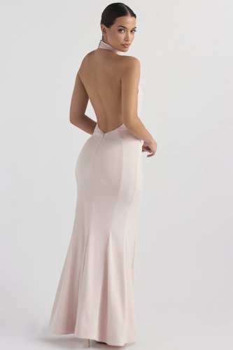 'Juliette' Blush Halter Gown