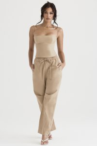 'Luna' Camel Cargo Trousers