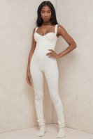 'Mallen' Whisper White Stretch Jersey Jumpsuit