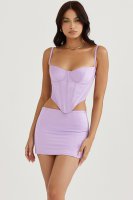 'Elodie' Orchid Satin Mini Skirt