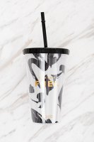 'Fuel' Monochrome Insulated Cup with Straw