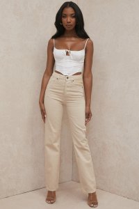 'Yara' Ecru Vintage Fit High Waist Jeans