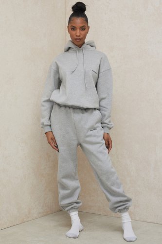 'Cloud' Grey Brushback Jogging Trousers