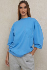 'Strata' Blue Long Sleeve Top