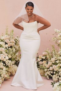 'Ines' Ivory Strapless Corset Bridal Gown - Limited Edition