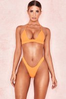 'Flora' Orange Halter Bikini