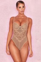 'Nadia' Tan Lace Bodysuit