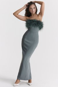 'Juliene' Eucalyptus Maxi Dress