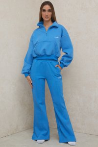 'Oli' Blue Flared Leg Track Pants