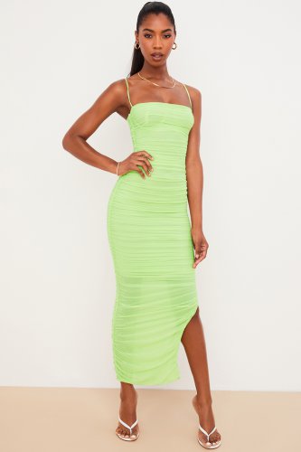 'Fornarina' Lime Organza Mesh Maxi Dress