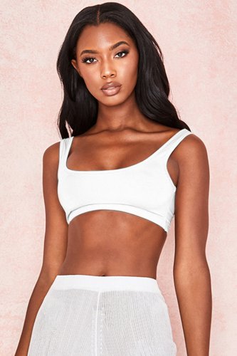 'Abbey' Milk Stretch Jersey Cropped Top