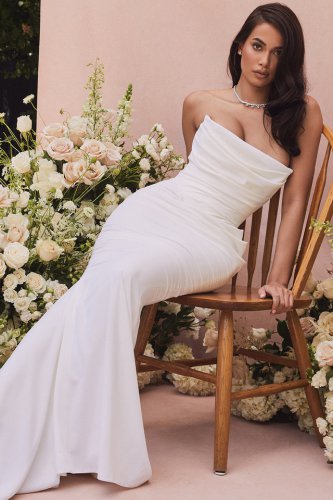 'Esmee' Ivory Draped Strapless Bridal Gown - Limited Edition