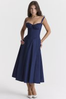 'Carmen' French Navy Bustier Sundress