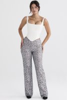 'Mara' Silver Metallic Lace Trousers