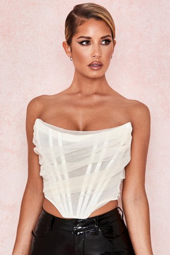 'Melinda' Ivory Boned Corset