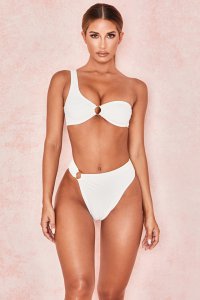 'Beachcomber' Ivory One Strap Bikini