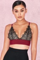 'Minerva' Burgundy Bandage and Lace Bralet