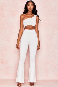 'Catrice' White Rib Knit Trousers