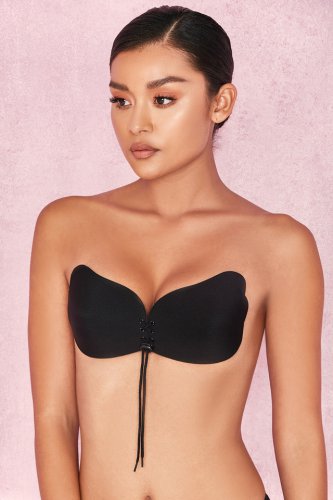 'Ultra' Push Up Invisible Bra - Black