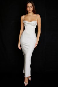 'Charmaine' Ivory Corset Maxi Dress