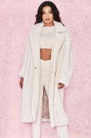 'Bear' Milk White Faux Fur Sherpa Coat