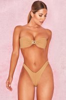 'Miyako' Pale Gold Bandeau Bikini Two Piece