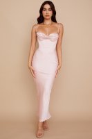 'Charmaine' Blush Pink Corset Maxi Dress