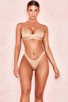 'Wildness' Pale Metallic Gold Scoop Bikini