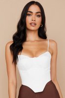 'Emiliana' White Gathered Corset