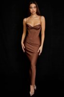 'Charmaine' Chocolate Corset Maxi Dress