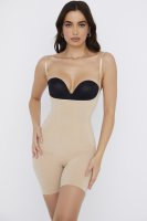 Mid Thigh Sculpting Bodysuit Almond