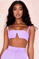 'Leela' Violet Crepe V Wire Bralet