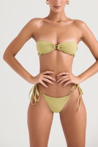 'Santorini' Olive Tie Side Bikini Bottom