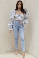 'Bria' Pale Blue High Waist Denim Jeans