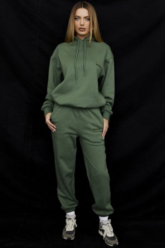 'Sky' Moss Fleece Back Jogging Trousers