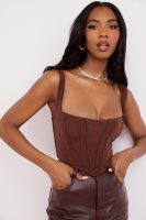 'Ninetta' Chocolate Mesh Corset