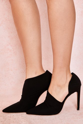 'Honor' Black Sueded Cut Out Heels